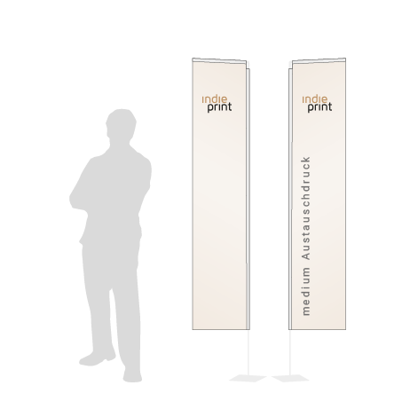 Beachflag Rechteck Austauschdruck | Medium (300 cm) | beidseitig bedruckt