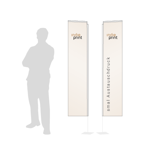 Beachflag Rechteck Austauschdruck | Small (200 cm) | beidseitig bedruckt