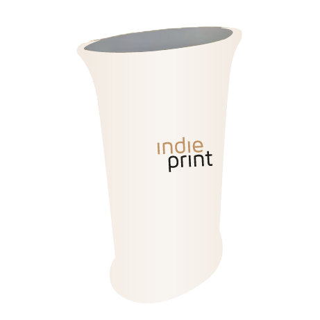 Messetheke ZIPP | B 56,5 cm x H 102 cm x T 39,7 cm | bedruckt