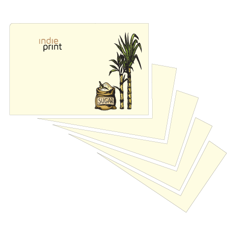 Visitenkarte aus Zuckerrohr | 8,5 cm x 5,5 cm | beidseitig bedruckt